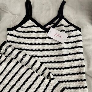 NWT Isabel Maternity Maxi Dress. Black and white stripes. Crocheted